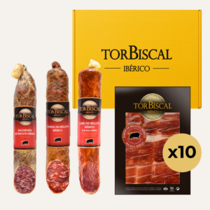Loncheado jamón bellota ibérico 50% raza ibérica+lomo bellota ibérico 50% raza ibérica+chorizo+salchichón (ibérico bellota)