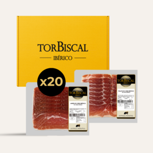 Lote surtido 20 sobres de Jamón y Paleta Ibéricos Cebo (50% Raza Ibérica)